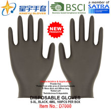 Черный цвет, без порошка, одноразовые нитриловые перчатки, 100 / коробка (S, M, L, XL) с CE. Перчатки для экзамена